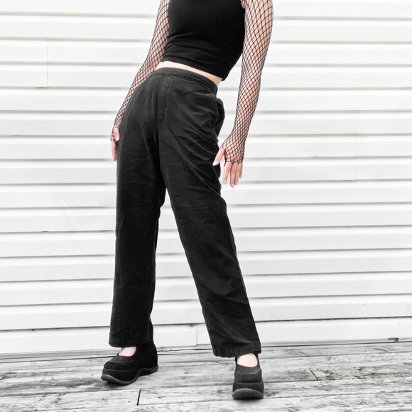 Black Cotton Slack/Cargo Pants - Picture 1 of 4